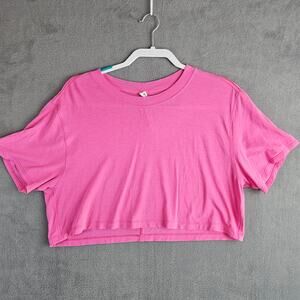 Lululemon Pink Cropped Tee Boxy Fit Athleisure Size 6 Activewear